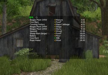 Production Info Hudверсия 1.2.0.0 для Farming Simulator 2025