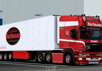 Scania 164L 580 4-series + Trailer «Hartmann»v1.0 для Euro Truck Simulator 2 (v1.47.x)