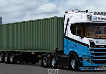 Scania 450S + Trailer «BD Logistics»версия 1.0 для Euro Truck Simulator 2 (v1.47.x)