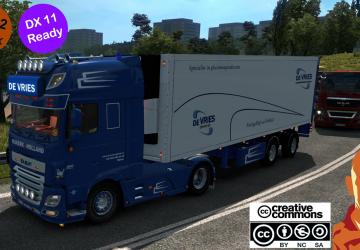 DAF XF 116 De Vries + Trailerверсия 1.4.1 для Euro Truck Simulator 2 (v1.47.x)