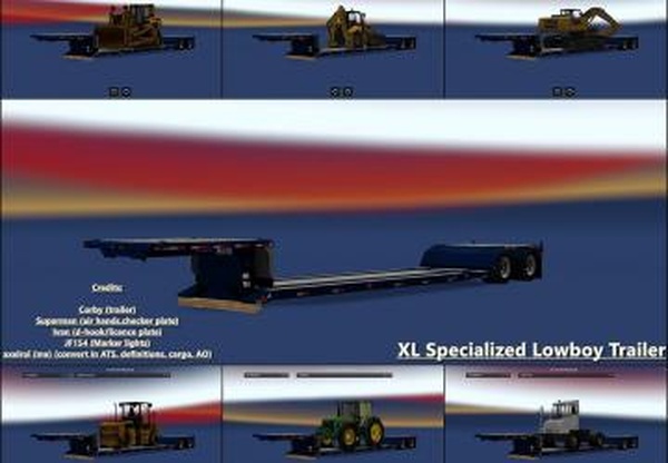 XL Specialized Lowboy Trailerверсия 23.08.18 для American Truck Simulator (v1.32.x)
