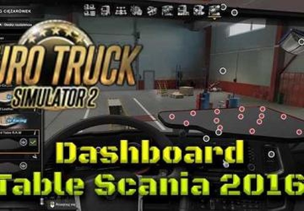 Dashboard Table Scania 2016версия 1.2 для Euro Truck Simulator 2 (v1.47.x)