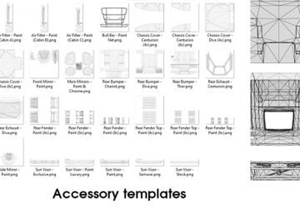 Большой пак шаблонов для стоковых грузовиков и прицеповv2.6 для Euro Truck Simulator 2 (v1.32.x-1.47.x)