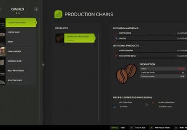 Coffee Processing Packверсия 1.0.0.0 для Farming Simulator 2025