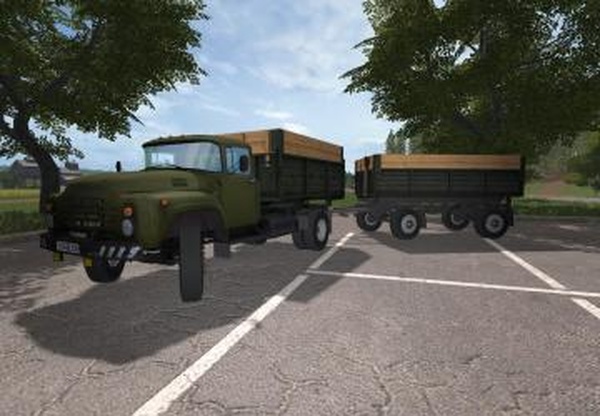 Зил-130 и прицеп ГКБверсия 1.4 для Farming Simulator 2017 (v1.5.x)