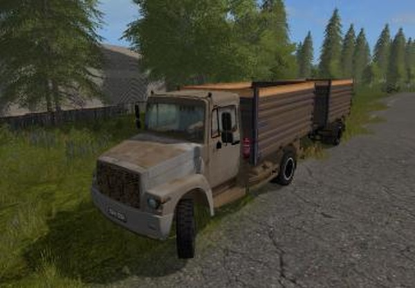 ГАЗ-3309 Добрыня и прицеп Саз-83173версия 1.2 для Farming Simulator 2017 (v1.5.x)