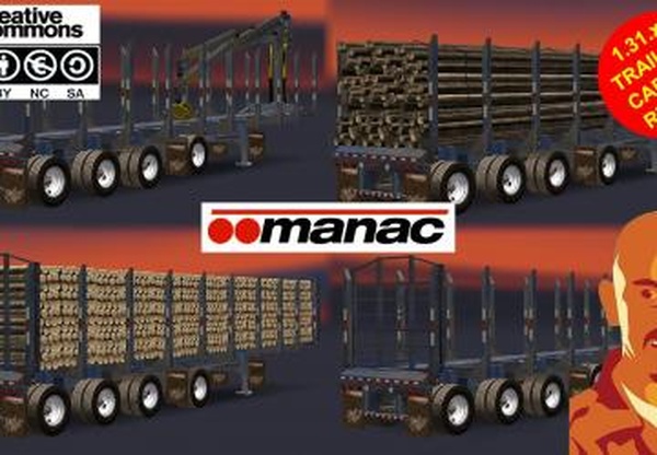 American Manac 4 Axis Log Transporter Trailerv01.07.18 для American Truck Simulator (v1.31.x)