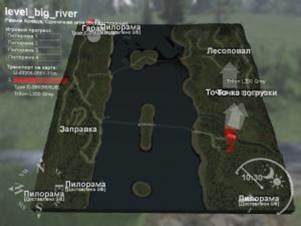 Карта «Большая река»версия 1 для SpinTires (v03.03.16)