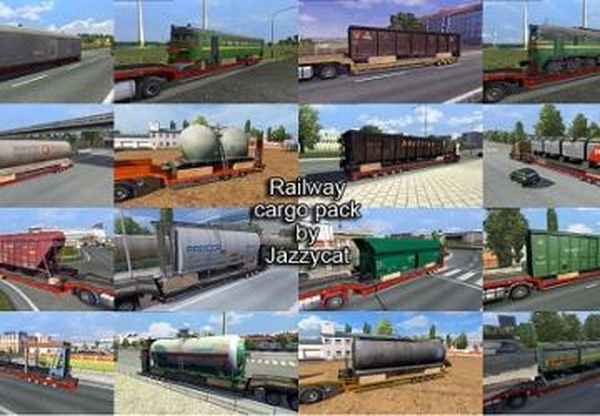 Пак железнодорожной техники для ATSверсия 1.8.4 для American Truck Simulator (v1.31.x)