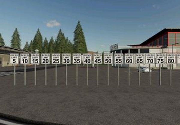 Placeable US Speed Limit Signsверсия 1.0.1.0 для Farming Simulator 2019