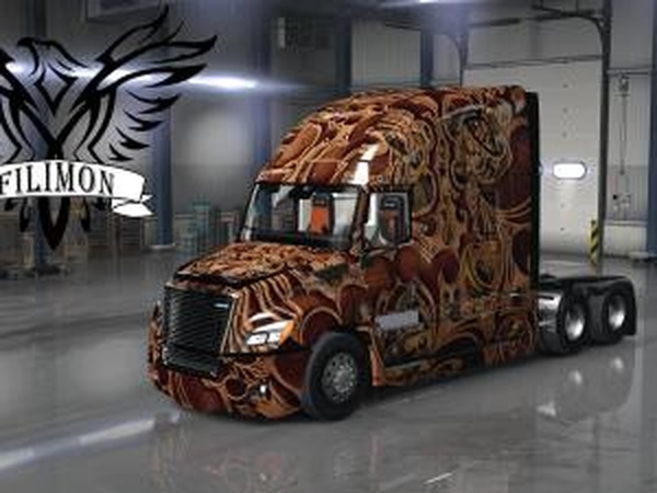 Скин Стимпанк для Cascadia 2018версия 1.0 для American Truck Simulator (v1.29.x)