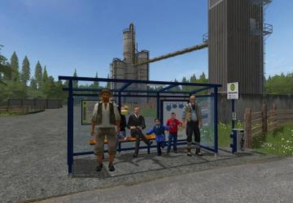 Автобусная остановка Haltestelleверсия 1.0.0.0 для Farming Simulator 2017 (v1.5.x)