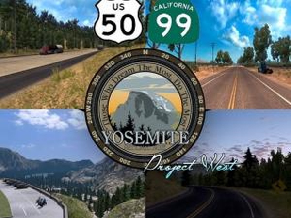 Карта аддон US 50 & CA 99версия 1.9.1 для American Truck Simulator (v1.29.x, 1.30.x)