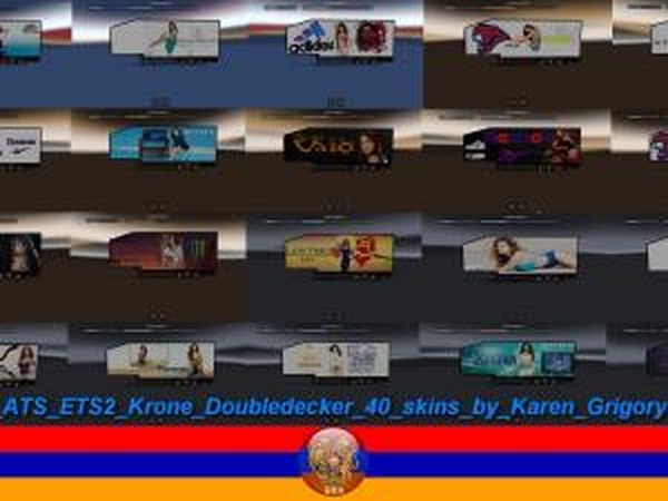 Trailer Krone Doubledecker 40 Skinsверсия 10.0 для American Truck Simulator (v1.28.x)