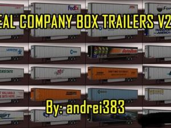 Real Company Box Trailersверсия 2.5 для American Truck Simulator (v1.28.x)