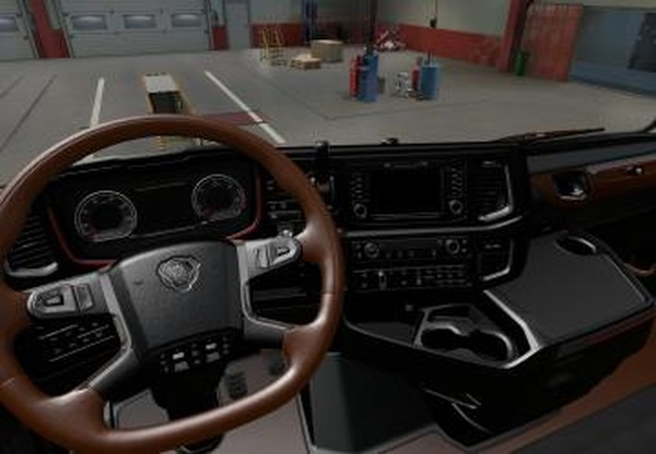 Scania 2016 Black-brown interiorверсия 1.0 для Euro Truck Simulator 2 (v1.44-1.46)