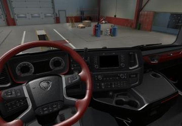 Scania 2016 Black-Red interiorверсия 2.0 для Euro Truck Simulator 2 (v1.44-1.46)
