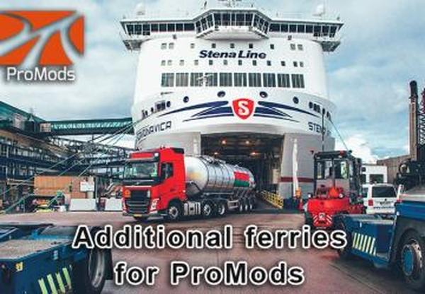 Дополнительные паромные переправы для ProModsv1.2 для Euro Truck Simulator 2 (v1.45.x)