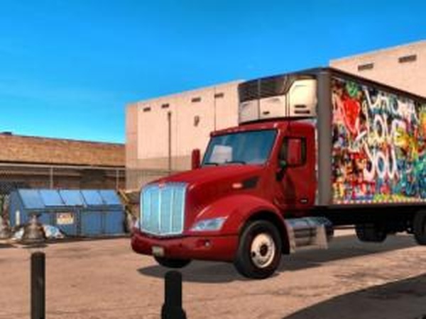Peterbilt 579 Box Truck Chassis с прицепом(тандем)v2.0 для American Truck Simulator (v1.28.x)