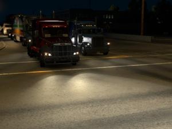 Улучшенный свет всего транспорта для слабых ПКv1.1 для American Truck Simulator (v1.6.x, - 1.30.x)