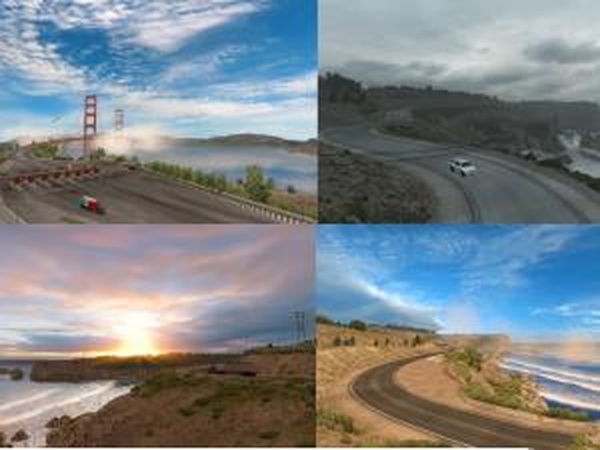 Улучшенная погодаверсия 1.1 для American Truck Simulator (v1.1 - 1.28.x)