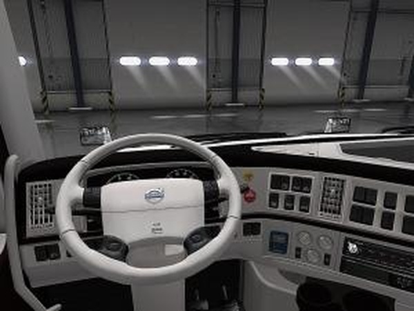 Бело-чёрный салон для Volvo VNL 670 v1.5.2v1.0 для American Truck Simulator (v1.6)