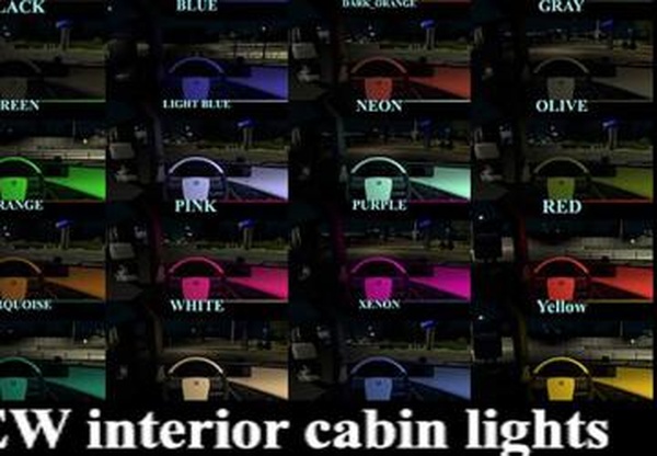 Interior cabin lightsверсия 3.1 для Euro Truck Simulator 2 (v1.45.x, 1.46.x)