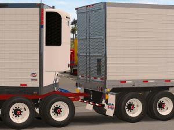 Двойной прицеп Utility Reeferверсия 1.0 для American Truck Simulator (v1.6.x, - 1.31.x)