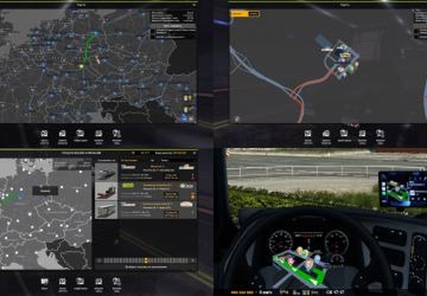 GPS and Map Navigation Modверсия 1.5 для Euro Truck Simulator 2 (v1.45.x)