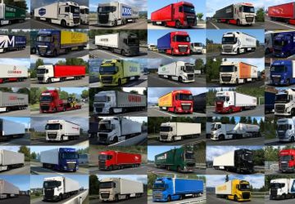 Пак комбо грузовик + прицеп в трафикверсия 1.0 для Euro Truck Simulator 2 (v1.45.x)