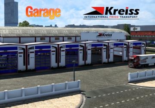 Скин Гараж компании «kreiss»версия 1.1 для Euro Truck Simulator 2 (v1.39.x, - 1.45.x)