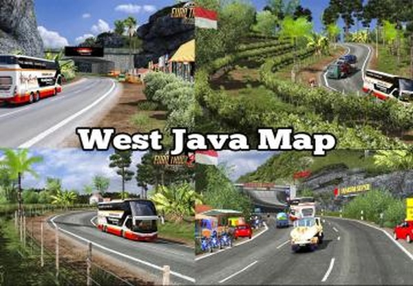 Map of West Java Indonesiaверсия 1.1 для Euro Truck Simulator 2 (v1.45.x)