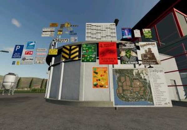 Signs, Decals and Posters Pack (Prefab*)v1.0.0.0 для Farming Simulator 2019 (v1.7.x)
