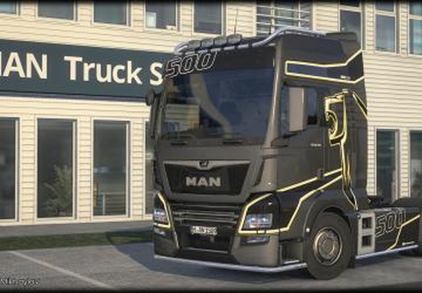 Многоцветный металлик скин «EvoLion» для MAN TGX Euro 6v1.0 для Euro Truck Simulator 2 (v1.44)