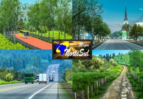 Mapa NorteSulверсия 2.0 для Euro Truck Simulator 2 (v1.44.x)