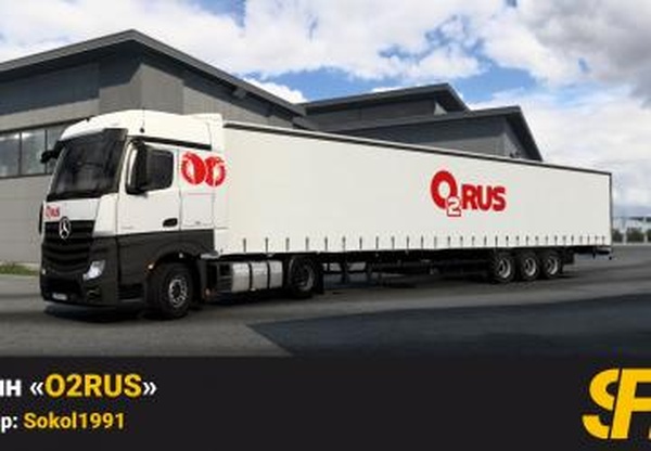 Скин «O2RUS»версия 1.1 для Euro Truck Simulator 2 (v1.40.x, 1.44.x)
