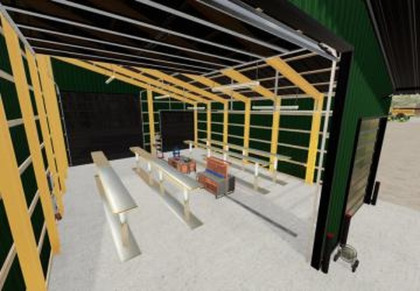 Medium Pull Through Workshop With Lift Packv1.0.0.2 для Farming Simulator 2019