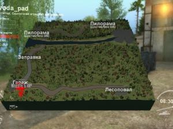 Карта «Водопад»версия 1 для SpinTires (v03.03.16)