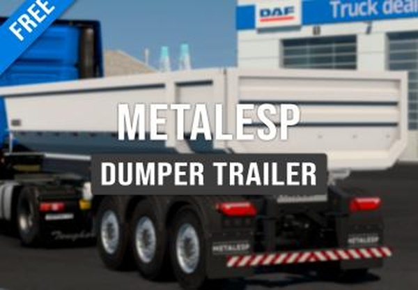 Dumper Trailer Metalespверсия 0.5 для Euro Truck Simulator 2 (v1.44.x)
