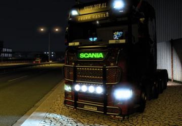 Scania front badge ledверсия 1.2 для Euro Truck Simulator 2 (v1.43.x)