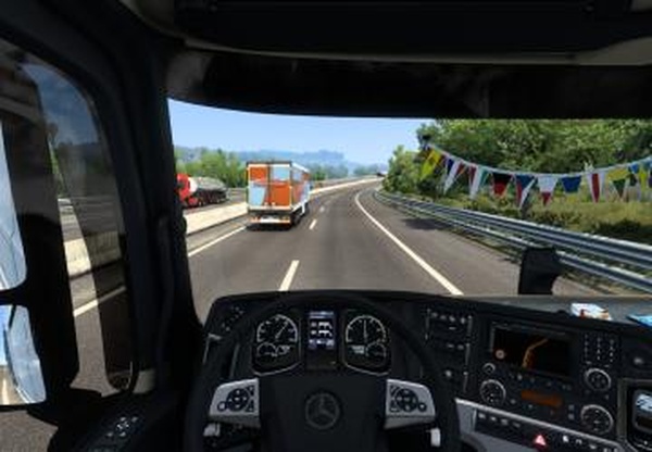 Интерьер и скин для Mercedes Actros MP4версия 1.0 для Euro Truck Simulator 2 (v1.42.x, 1.43.x)