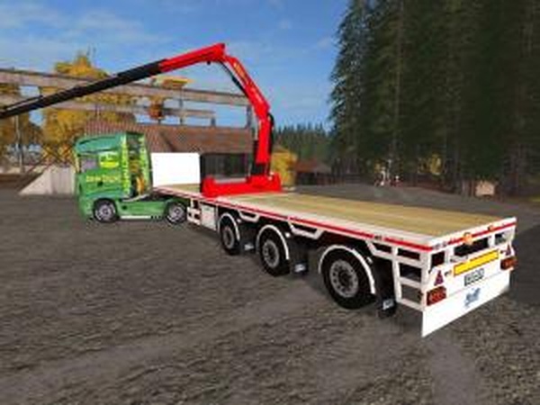 Трейлер Flatbed Eiffage Editionверсия 1.0 для Farming Simulator 2017 (v1.4.4)