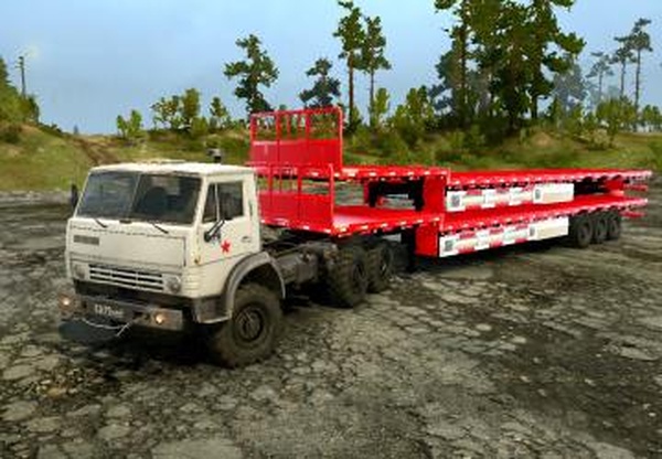 Красный прицепверсия 1 для Spintires: MudRunner (v10.06.19)