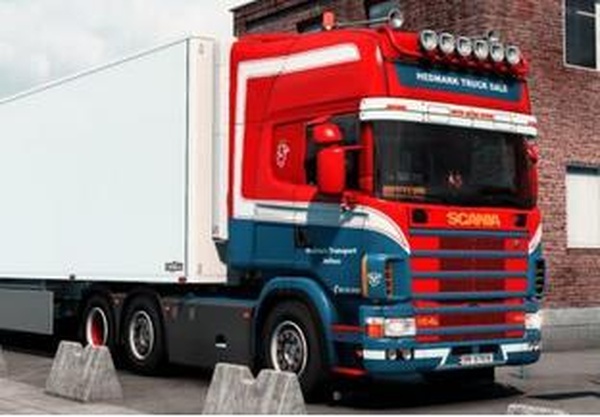Скин «Ex Hanstholm Container Transport» для Scania R4 от RJLv1.0 для Euro Truck Simulator 2 (v1.43.x)