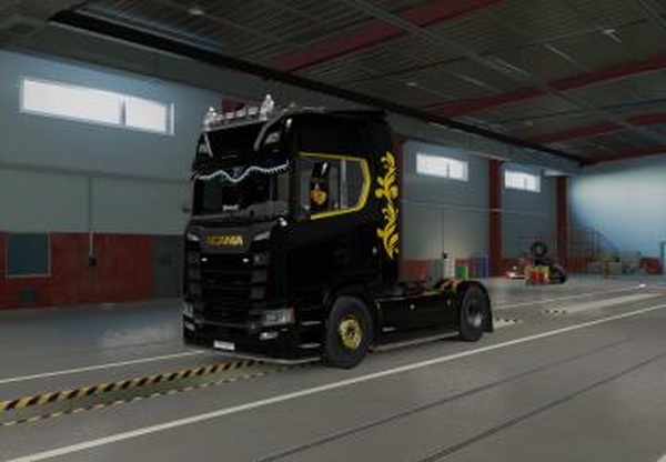 Чёрно золотой скин для Scania 2016версия 0.1 beta для Euro Truck Simulator 2 (v1.43.x)