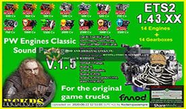 PW Engines Classic Sounds Packверсия 1.5 для Euro Truck Simulator 2 (v1.43.x)