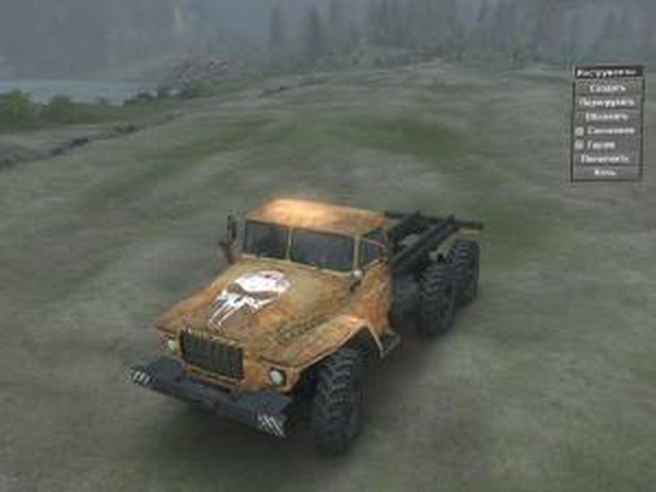 Текстура Урал-4320 бежевая с черепом на капотеv1.0 для SpinTires (v03.03.16)