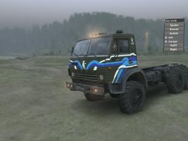 Текстура КамАЗ-4310 зелёная с синими полоскамиv1.0 для SpinTires (v03.03.16)