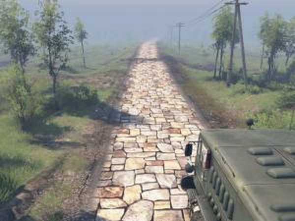 Текстура асфальта «Каменная дорога»версия 1.0 для SpinTires (v03.03.16)