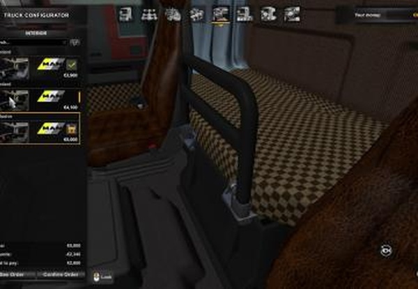 MAN F2000 Brown leather interiorверсия 1.0 для Euro Truck Simulator 2 (v1.43.x)